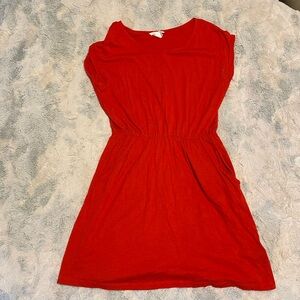 Vibrant Red Casual Dress